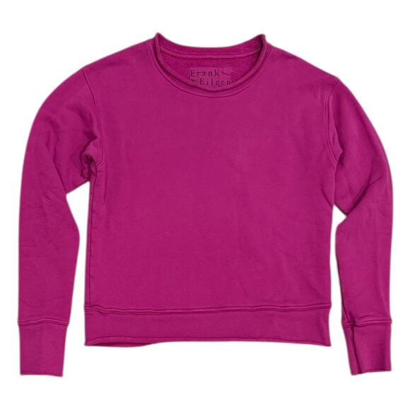 Frank & Eileen Boyfriend Crew Neck Sweatshirt in Fuschia - Picture 7 of 10